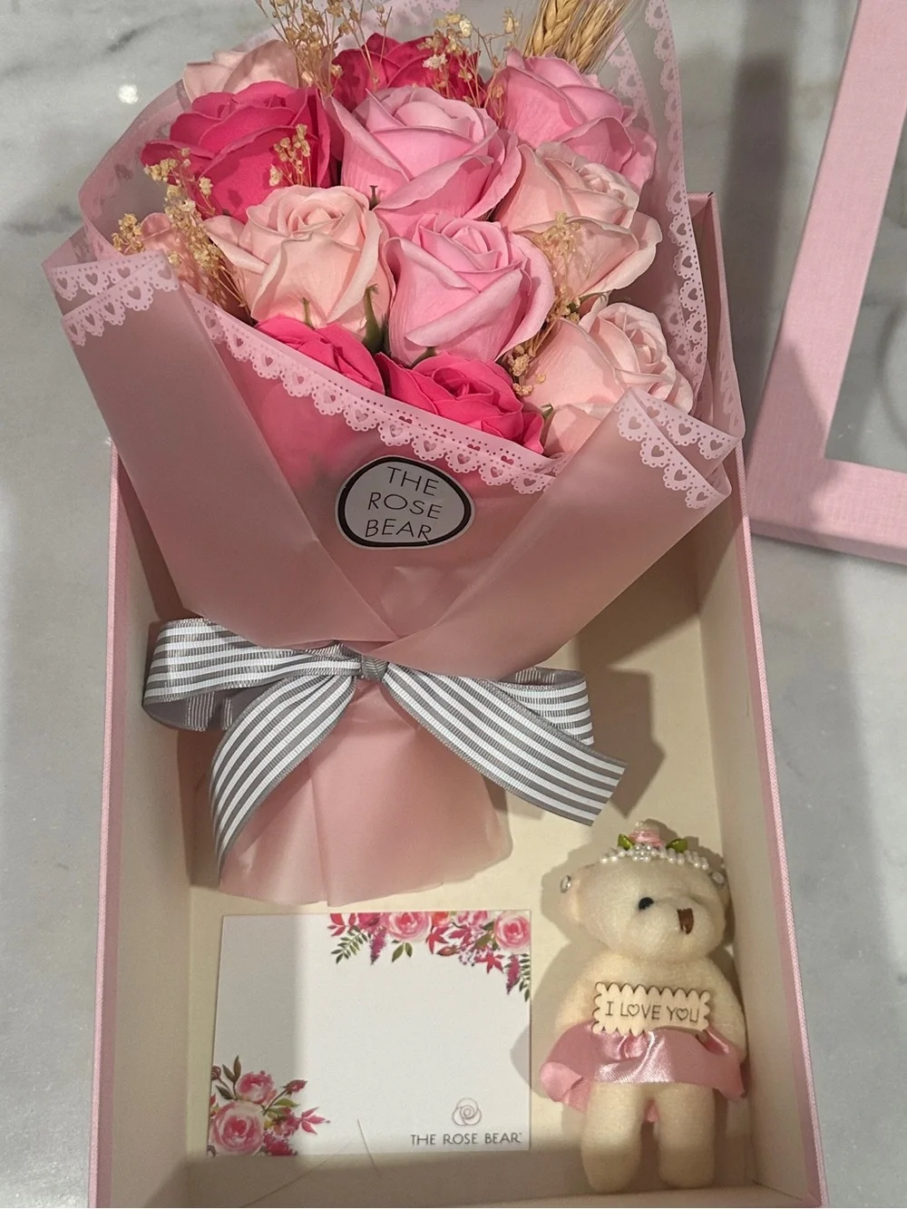 Silk Rose Bouquet Gift Set - your choice Red or Pink